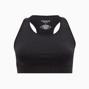 Torrid NWT Black & Gold Active Wicking Sports Bra Size 3